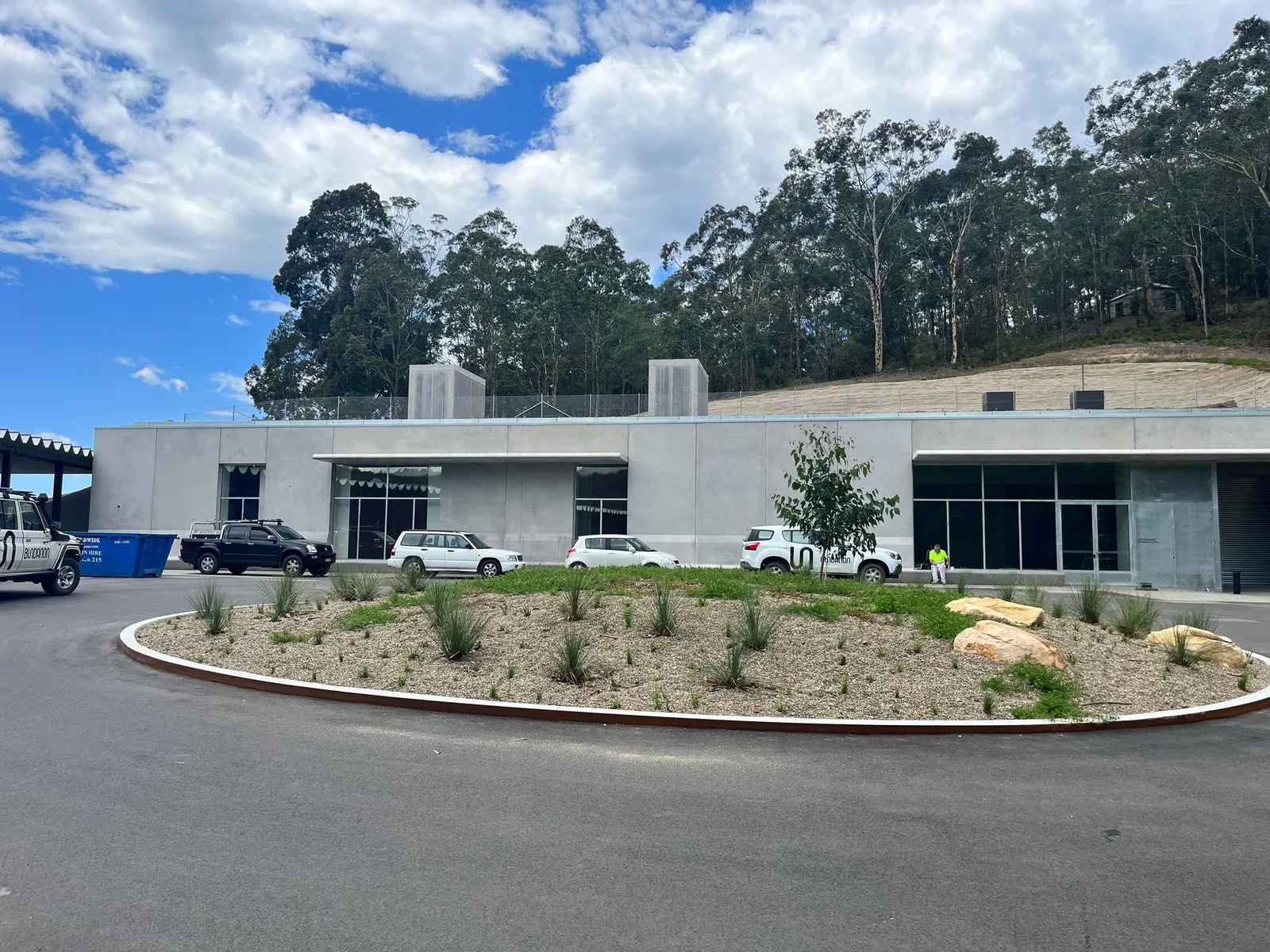 Bundanon Art Museum exterior with galvanised steel-framed glazing